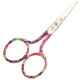 Sewing shears PREMAX RAINBOW - roseblue pattern - 9cm