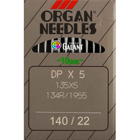 Industrial Machine Needles ORGAN DPx5 - 140/22 - 10pcs/card