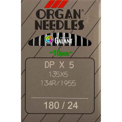 Industrial Machine Needles ORGAN DPx5 - 180/24 - 10pcs/card