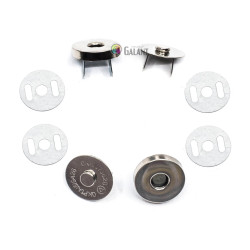 Magnetic Snap Closures 18mm - nickel plated - 100set/polybag