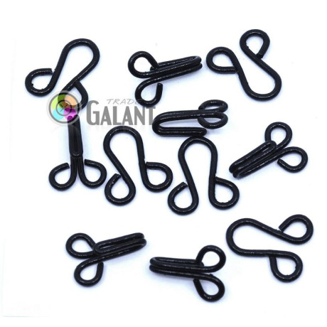 Hooks and Eyes 9 (16/16mm) - black - 500pairs/box