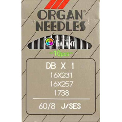 Industrial Machine Needles ORGAN DBx1 SES - 60/8 - 10pcs/card