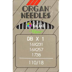 Industrial Machine Needles ORGAN DBx1 - 110/18 - 10pcs/card