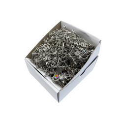 Špendlíky zavírací ocelové PREMIUM - 20x0,65mm - niklované - 1728ks/krabička (12ks na kroužku - svazkované - 144svazků/krabička)