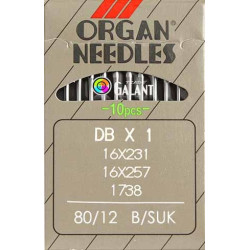 Industrial Machine Needles ORGAN DBx1 SUK - 80/12 - 10pcs/card