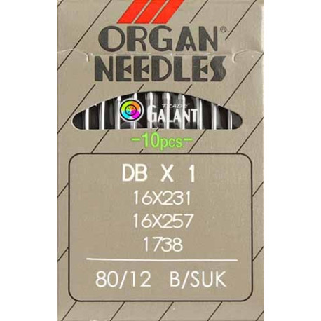 Jehly strojové průmyslové ORGAN DBx1 SUK - 80/12 - 10ks/karta