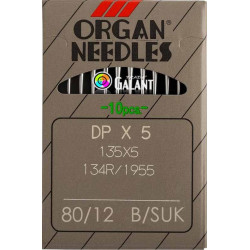 Industrial Machine Needles ORGAN DPx5 SUK - 80/12 - 10pcs/card