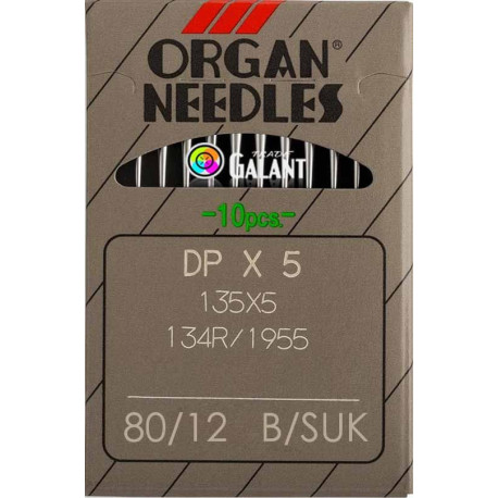 Industrial Machine Needles ORGAN DPx5 SUK - 80/12 - 10pcs/card