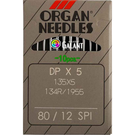 Industrial Machine Needles ORGAN DPx5 SPI - 80/12 - 10pcs/card
