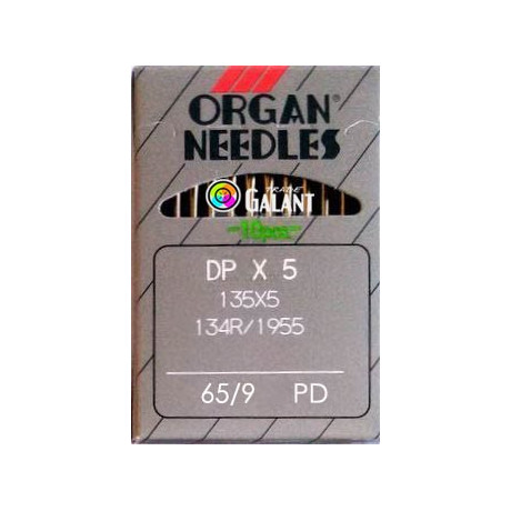 Industrial Machine Needles ORGAN DPx5 PD Titan-Nitrid - 65/9 - 10pcs/card