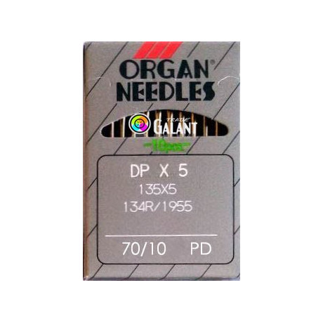Industrial Machine Needles ORGAN DPx5 PD Titan-Nitrid - 70/10 - 10pcs/card