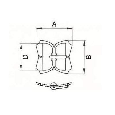 Shoe Buckles - 3262900 (825/21) - nickel plated - 1000pcs/box