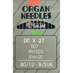 Jehly strojové průmyslové ORGAN DCx27 SUK - 080/12 - 10ks/karta