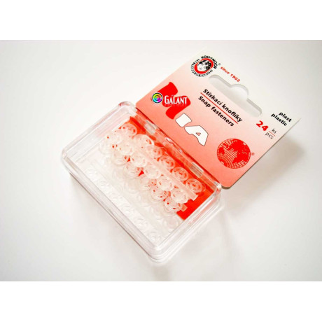 Plastic Snap Fasteners 7mm transparent - 24pcs/card