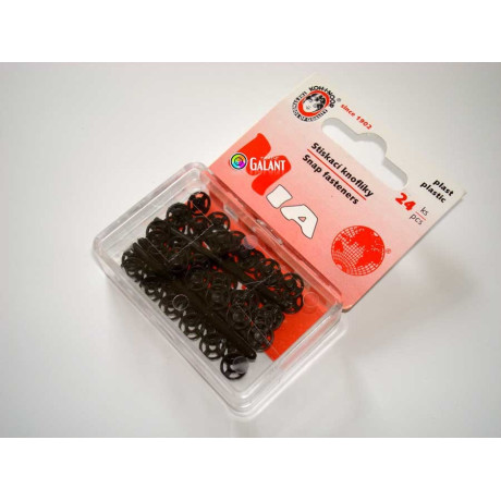 Plastic Snap Fasteners 7mm black - 24pcs/card