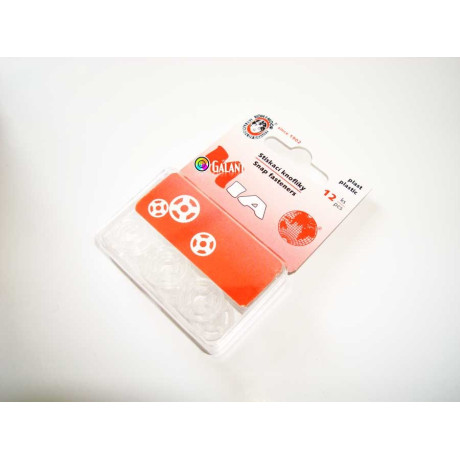 Stiskací knoflík MIA 15mm transparentní - 12ks/karta