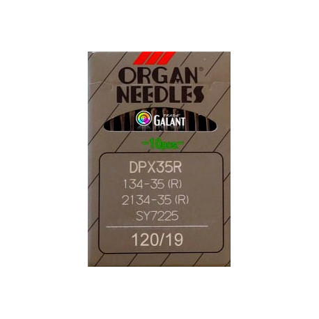 Industrial Machine Needles ORGAN DPx35R - 120/19 - 10pcs/card