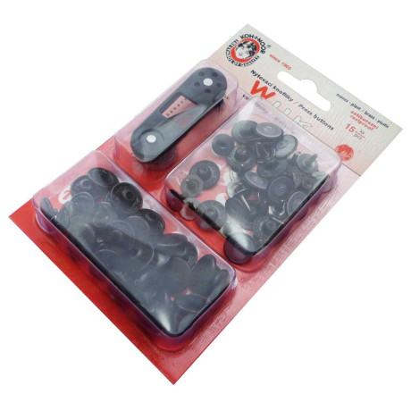 Press Buttons WUK Watertight 5/6 (13,5mm) - black nickel - 15pcs/card