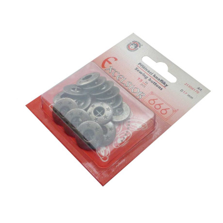 Sewing Buttons Willy 17 - nickel antic - 15pcs/card