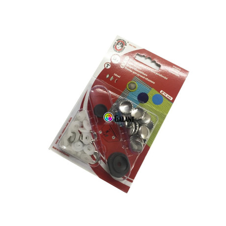 Potahovací knoflíky IDEAL 15mm - 10ks/karta