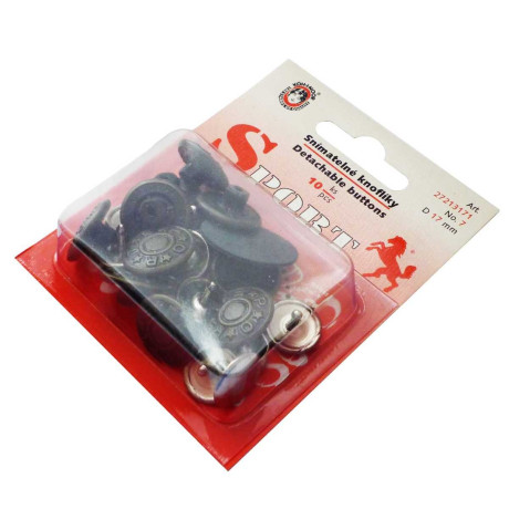 Snímatelné knoflíky SPORT 17mm - staromosazne - 10ks/karta