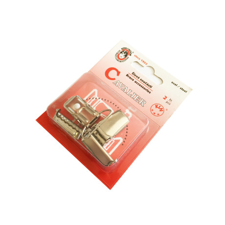 Brace Buckles + Clips 24 - nickel plated - 2pairs/card