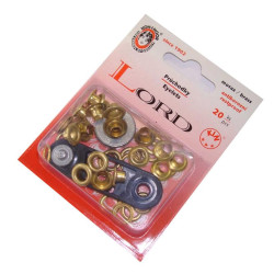 Brass Eyelets with washers 4 - polished - 20pcs/card