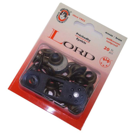 Brass Eyelets with washers 7 - old brass - 20pcs/card