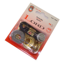 Steel Eyelets with washers 12 - brassed - 10pcs/card