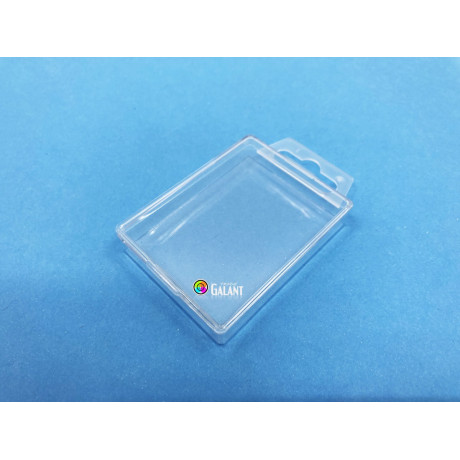 Plastic box with hanger 75x57x14mm - 1pcs