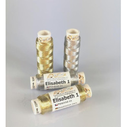 Nitě efektové ELISABETH 1 - stříbrná - 100m/cívka - 10cívek/sáček