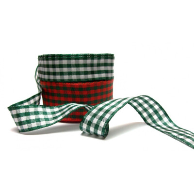 Tartan ribbon (167 207 257) 25mm, 10m/bunch
