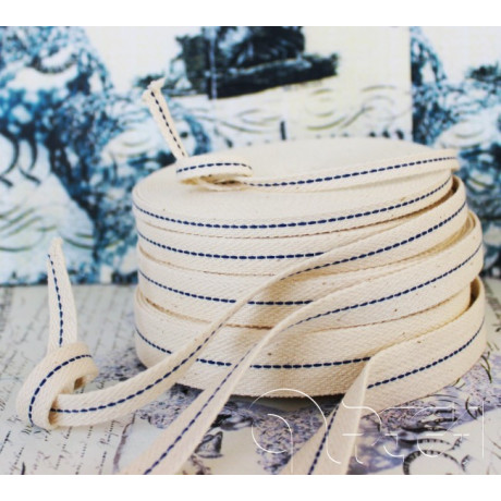 Woven flat wick (8 111 606 16) - ecru - 16,0mm - 10m/reel