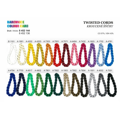Satin twisted cord (8 452 144 50) 5,0 mm - 25m/bunch