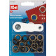 Brass Eyelets with washers 11mm - old brass (Prym) - 15pcs/card