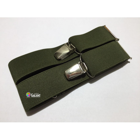 Men's Braces Suspenders width 3cm length 125cm, X-Shape - c.khaki - 1pcs