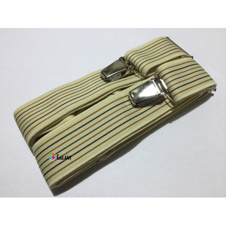 Pánské šle - tvar X,  30x125 - b.béžová - 1ks