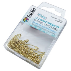 Brass Safety Pins 19x0,65mm Polished - 50pcs/pl.box