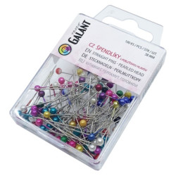 Straight Pins with Plastic Pearled Head 38 Nickel plated - colour: Assorted - 100pcs/pl.box