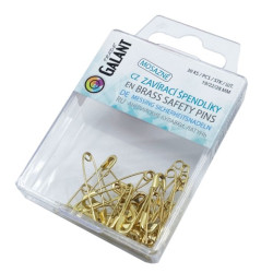 Brass Safety Pins Assort 3/0-2/0-0 Polished - 30pcs/pl.box