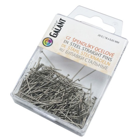 Mild Steel Straight Pins 18x0,65mm NI - 20g/pl.box