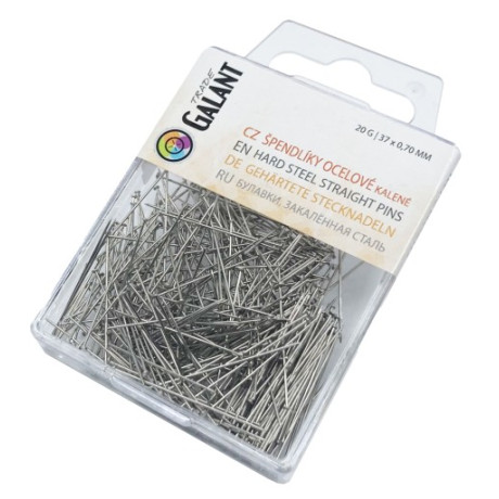 Hard Steel Straight Pins 37x0,70 NI - 20g/pl.box