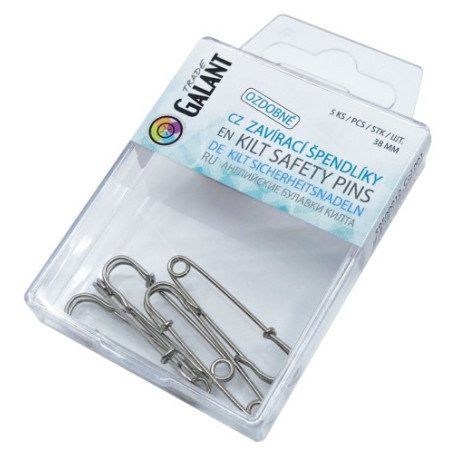 Kilt (Antique) Safety Pins Kilt 38mm NI - 5pcs/pl.box