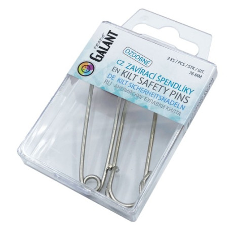 Kilt (Antique) Safety Pins Kilt 76mm NI - 2pcs/pl.box
