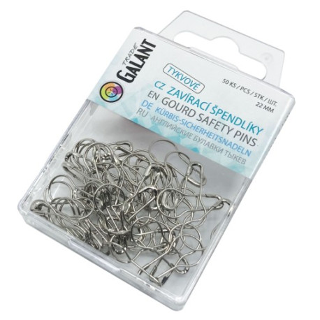 Safety Pins Gourd 22mm Nickel plated - 50pcs/pl.box