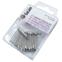 Mild Steel Safety Pins 0 (28x0,70mm) Nickel plated - 24pcs/pl.box (11/12 - 2bunches/pl.box)