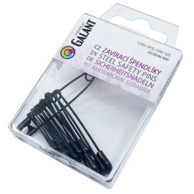 Mild Steel Safety Pins 0-2-3 - Black - 12pcs/pl.box (11/12 - 1bunch/pl.box)
