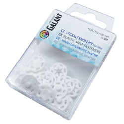 Plastic Snap Fasteners 6 white - 10pcs/pl.box