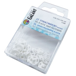 Plastic Snap Fasteners 5 white - 15pcs/pl.box