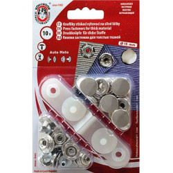 Press Buttons Auto Moto 6 (15mm)- nickelled - 10pcs/card